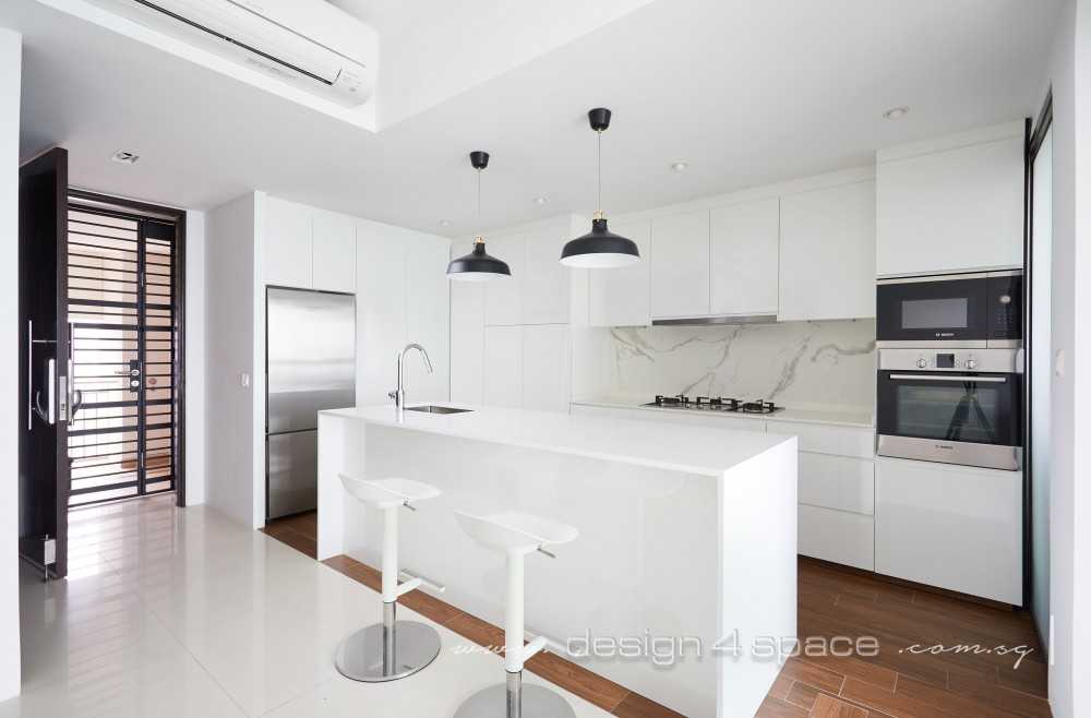 Minimalist Kitchen with Kitchen Island and Open Kitchen