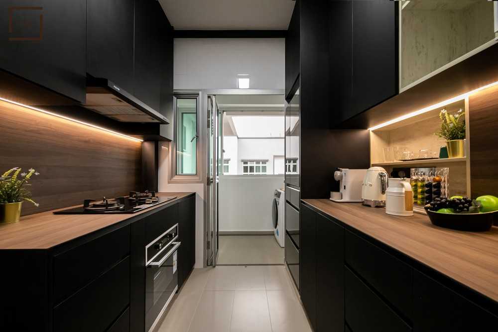 Industrial Kitchen with Kitchen Window and Cupboard