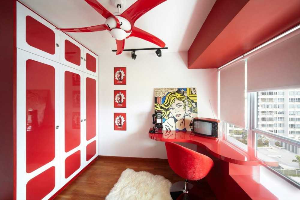 Eclectic Study with Artwork and Wardrobe