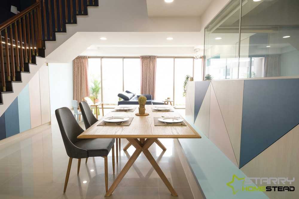 Eclectic Dining Room with Settee and Sofa