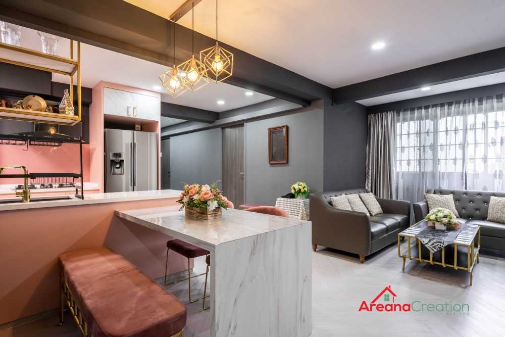 Modern Living Room with Vinyl Flooring and TV Console