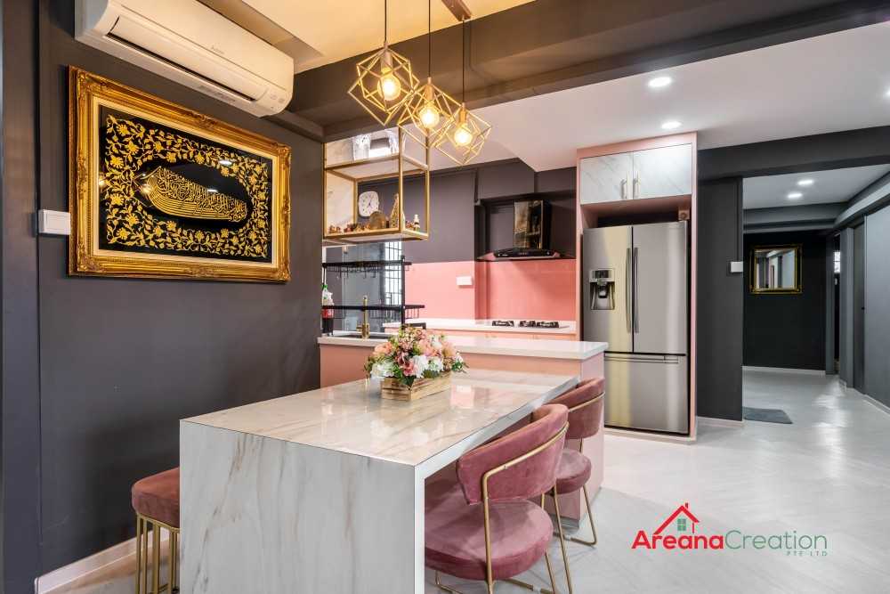 Modern Kitchen with Vinyl Flooring and Open Kitchen