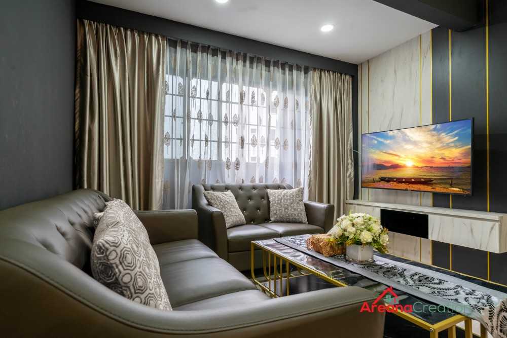 Modern Living Room with Feature Wall and Sofa
