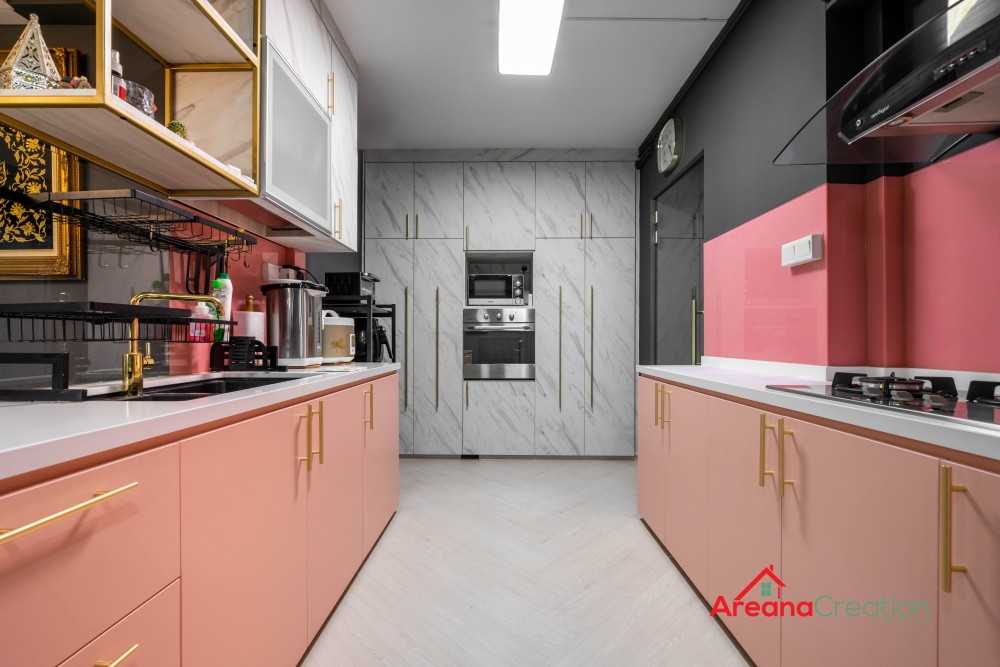 Modern Kitchen with Vinyl Flooring and Kitchen Accessories