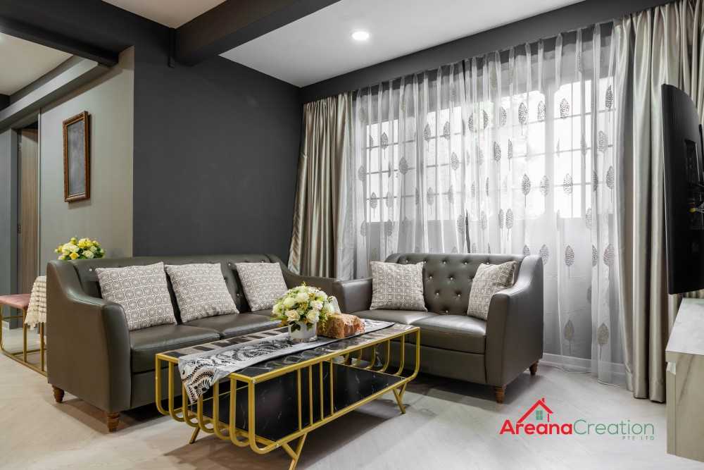 Modern Living Room with TV Console and Sofa
