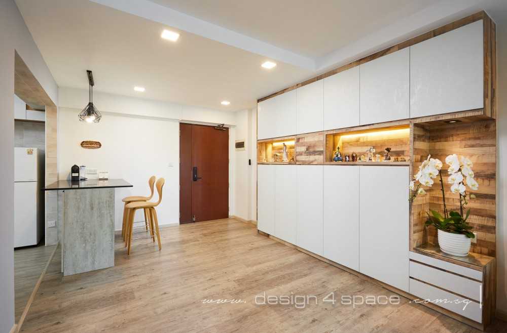 Contemporary Living Room with TV Console and Feature Wall