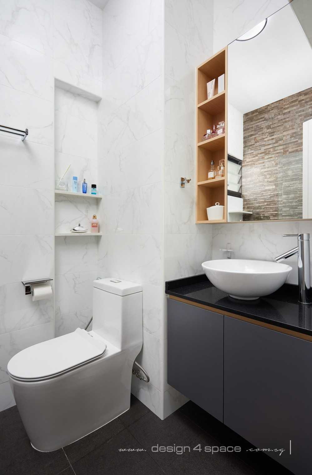 Contemporary Bathroom with Homogeneous Tiles and Wardrobe
