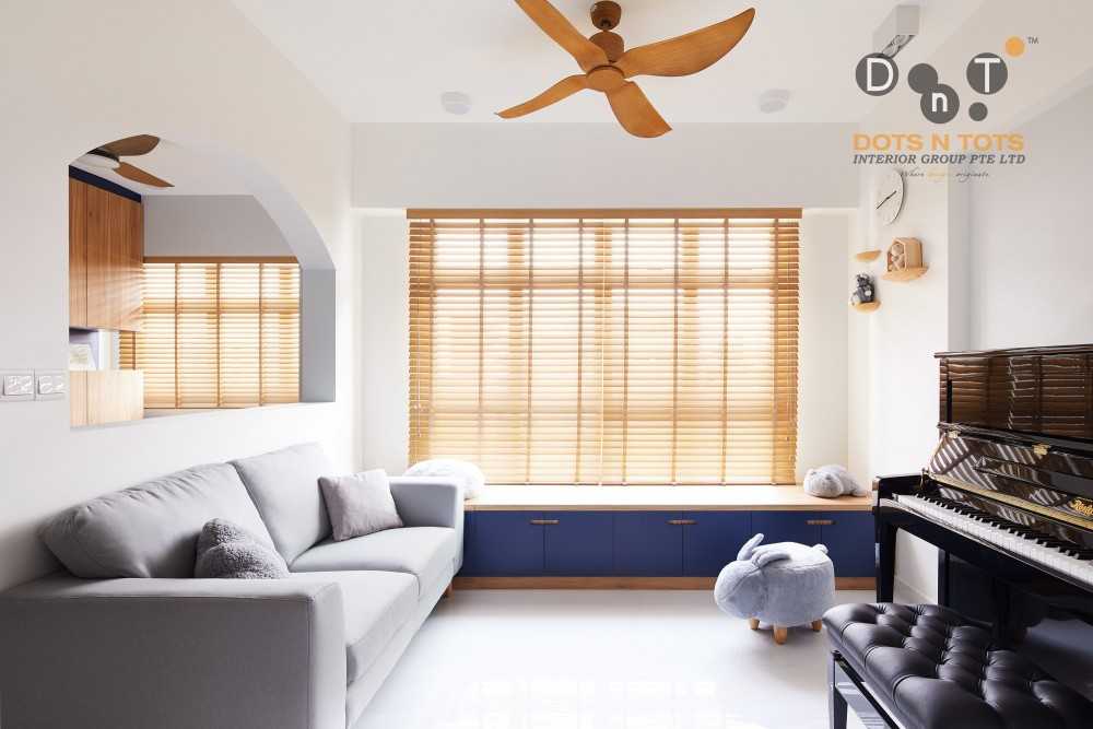 Scandinavian Living Room with TV Console and Sofa