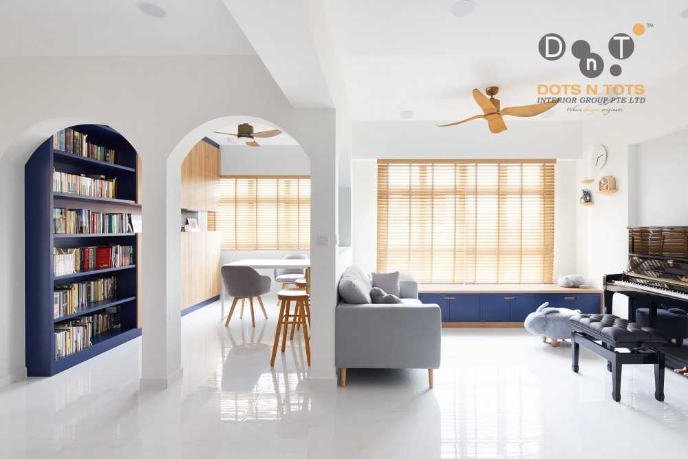 Scandinavian Living Room with TV Console and Sofa
