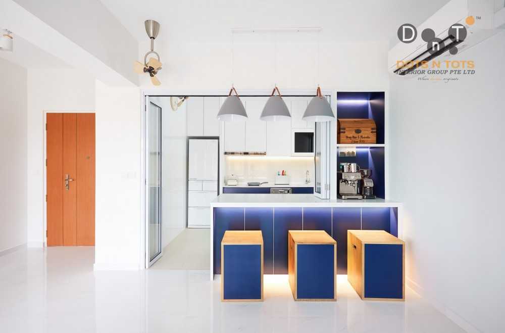 Scandinavian Kitchen with Herringbone Tiling and Kitchen Window