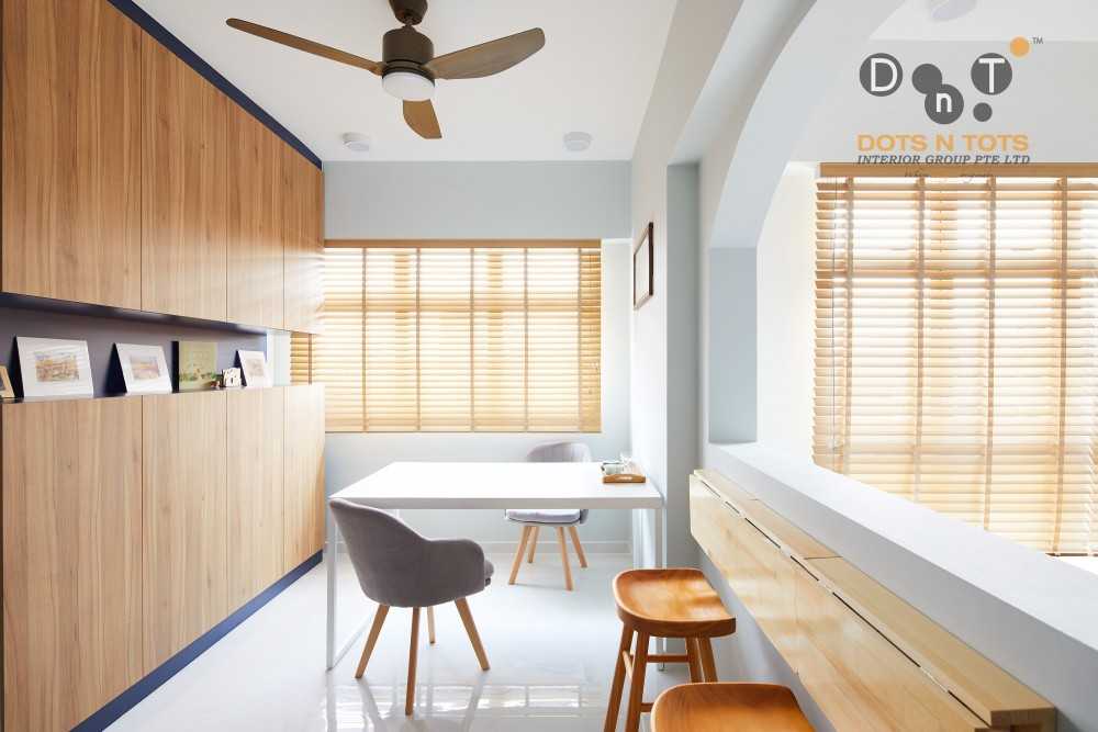 Scandinavian Study with Desk and Storage Cabinets