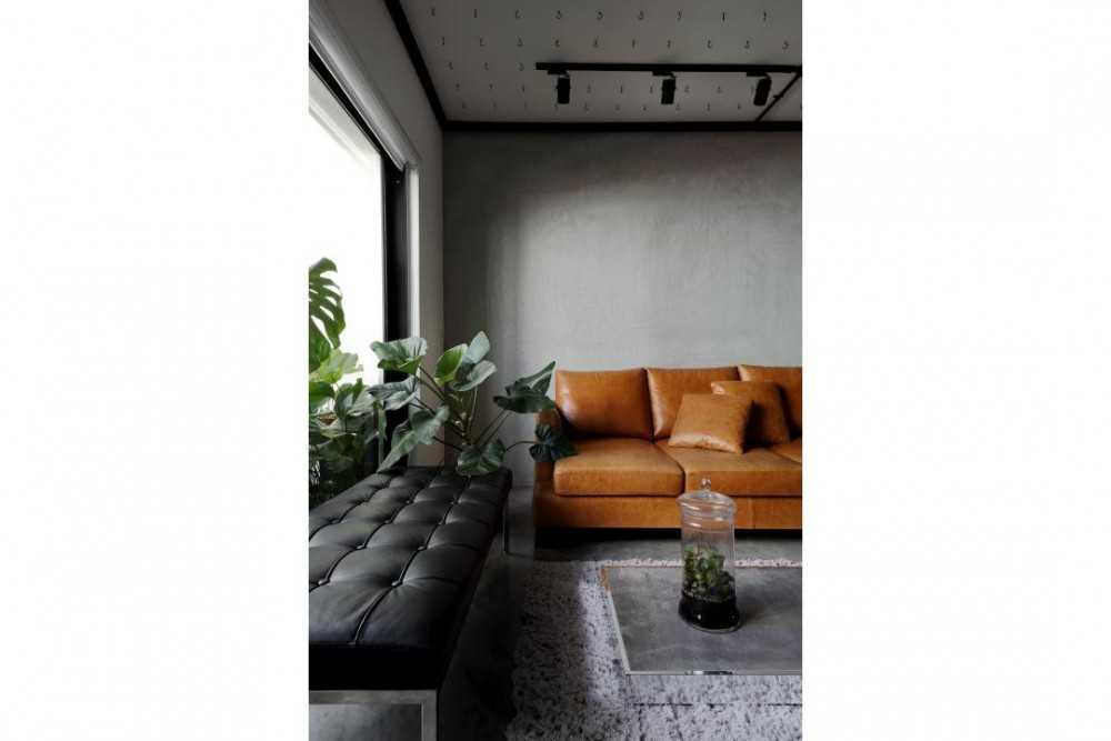 Industrial Living Room with Sofa and Seating Bench