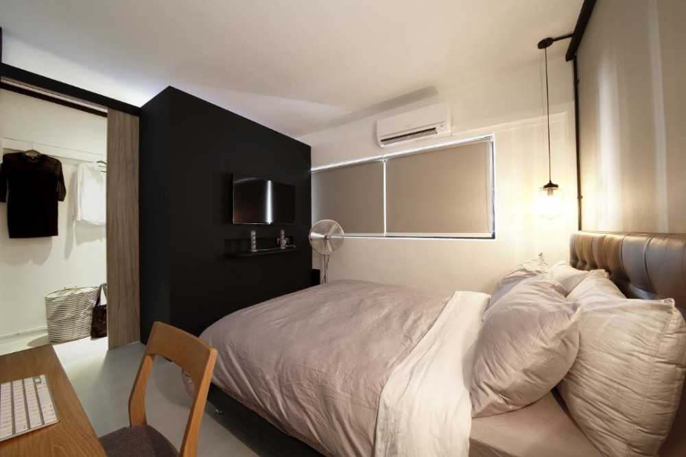 Industrial Bedroom with Queen Bed and Bed