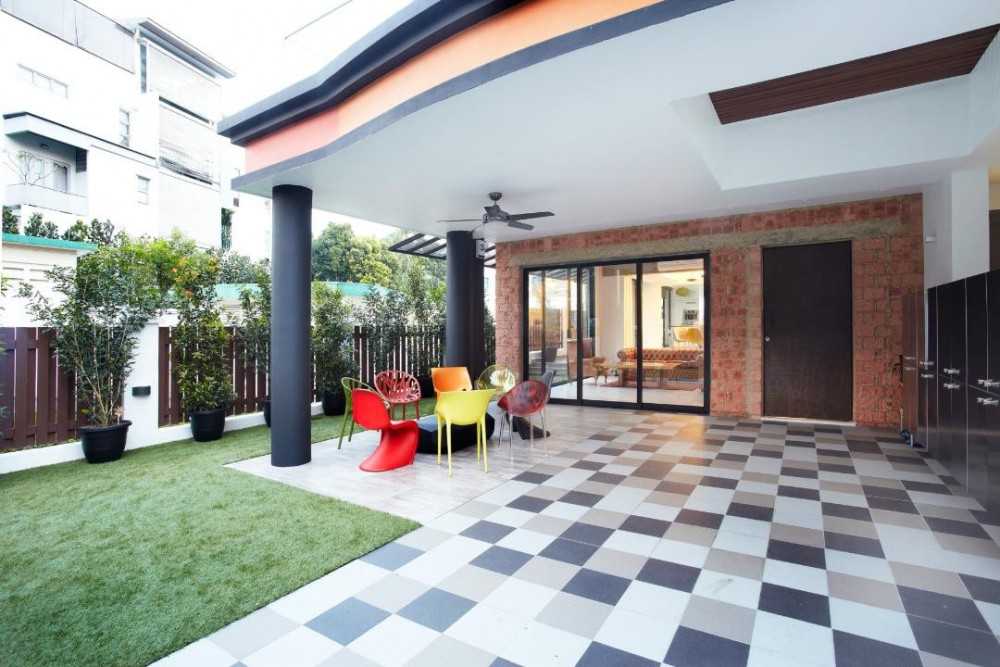 Eclectic Outdoor with Canopy and Landscaping