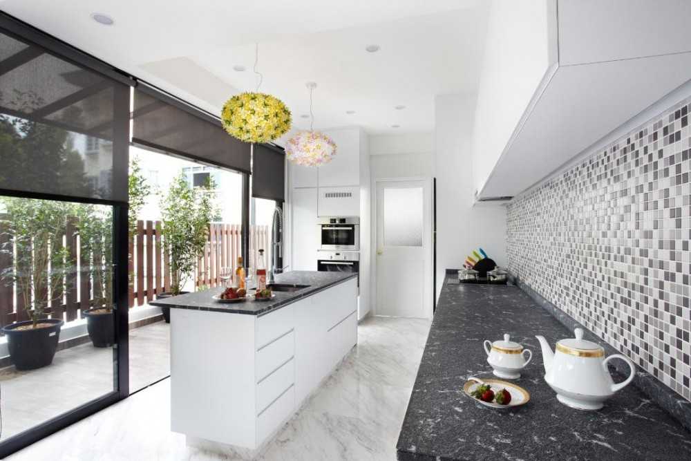 Eclectic Kitchen with Countertop and Kitchen Window