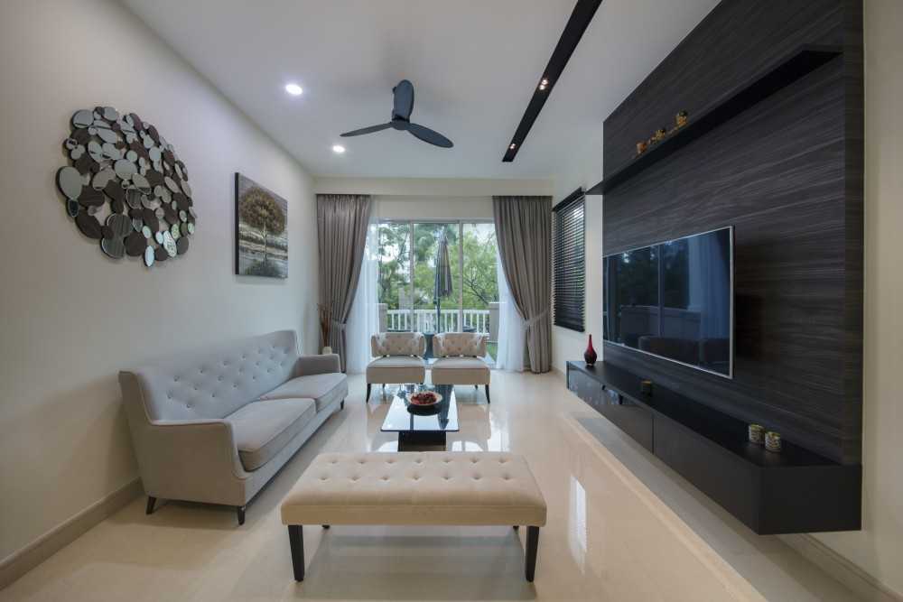 Modern Living Room with TV Console and Feature Wall
