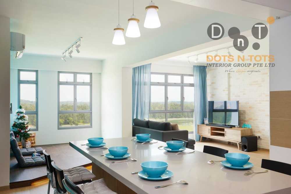 Scandinavian Living Room with Vinyl Flooring and TV Console