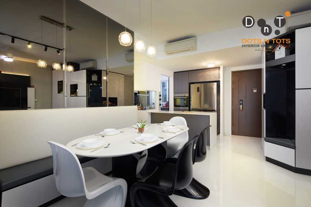 Contemporary Dining Room with Downlights and Dining Table