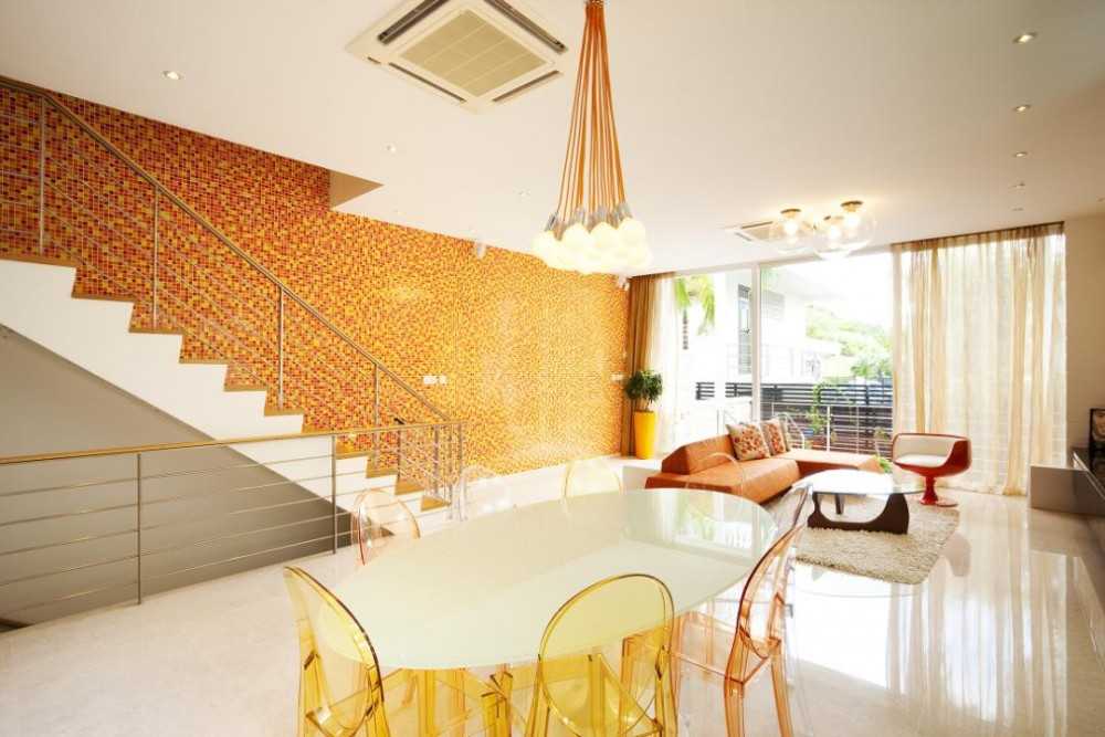 Vintage Dining Room with Staircase and Dining Table