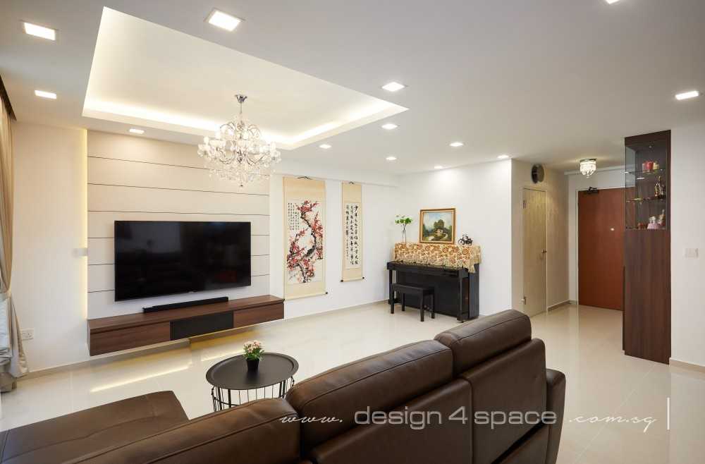 Modern Living Room with Wood Flooring and TV Console