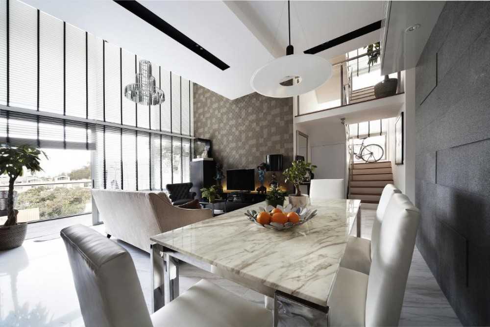 Eclectic Dining Room with Dining Table and Dining Chairs