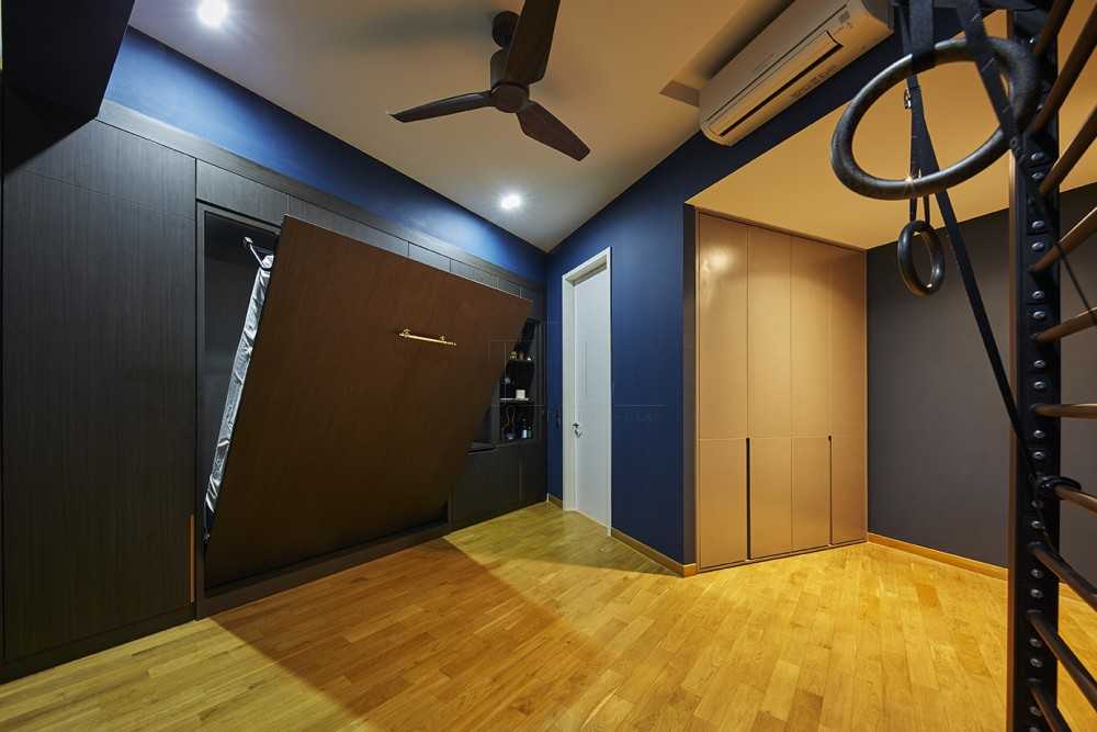 Asian Bedroom with Wardrobe and Built-in Bed