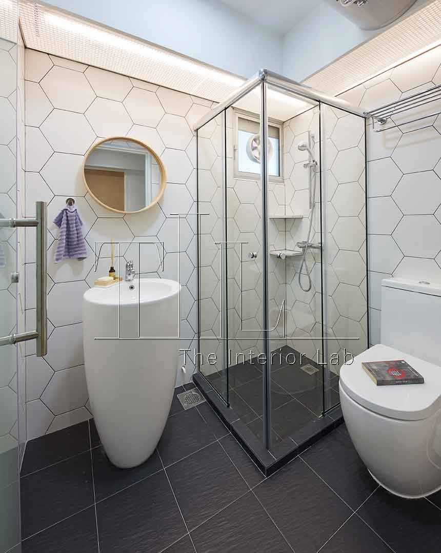 Scandinavian Bathroom with Mirror and Bathroom Mirrors