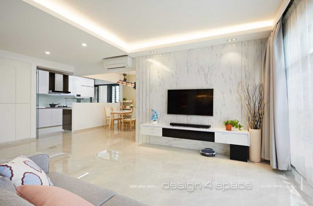 Modern Living Room with Wood Flooring and TV Console