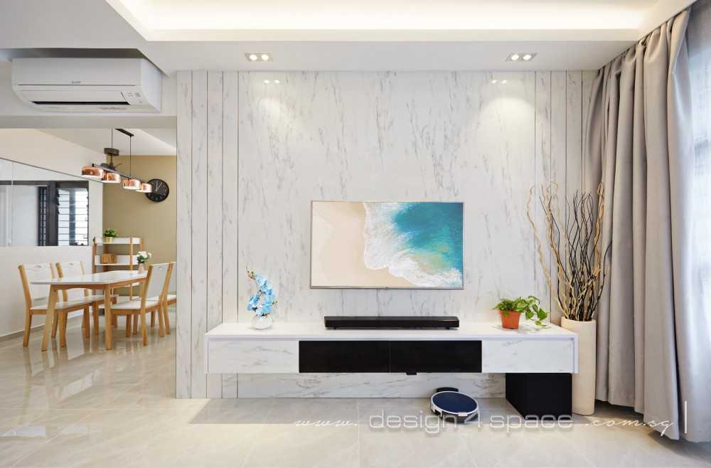 Modern Living Room with TV Console and Paintings