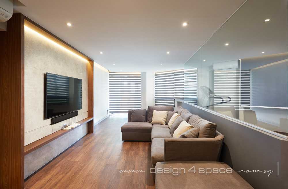 Modern Living Room with TV Console and Feature Wall