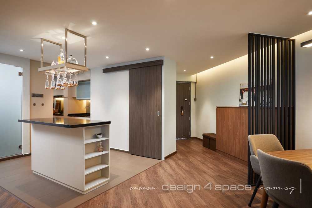 Modern Dining Room with Drop Ceiling and Downlights