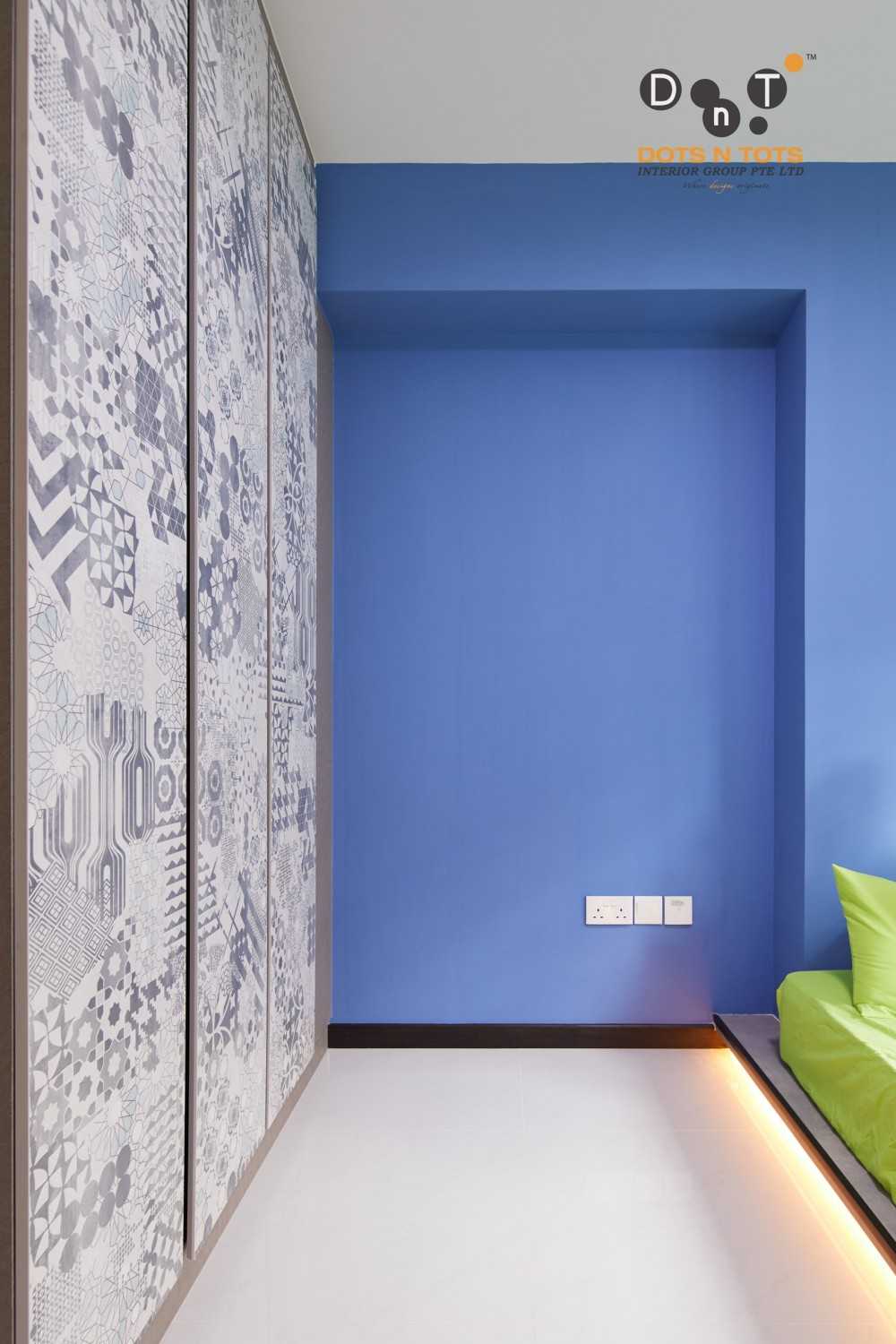 Country Bedroom with Homogeneous Tiles and Ceiling Light