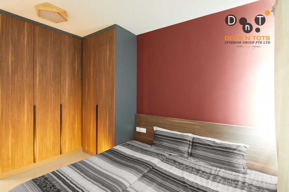 Country Bedroom with Wood Flooring and Wardrobe