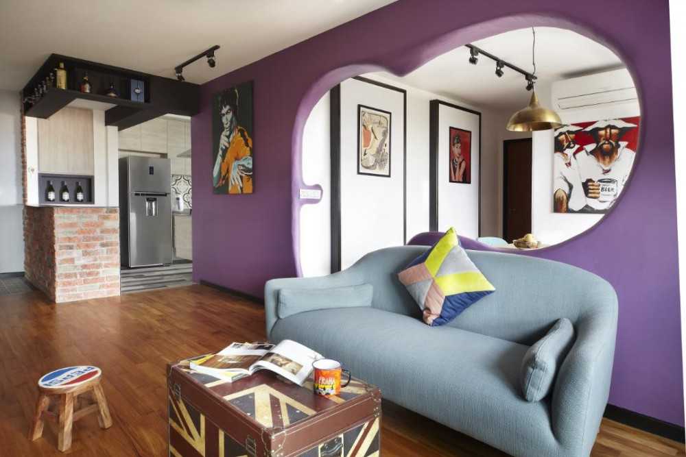 Eclectic Living Room with Sofa and Coffee Table
