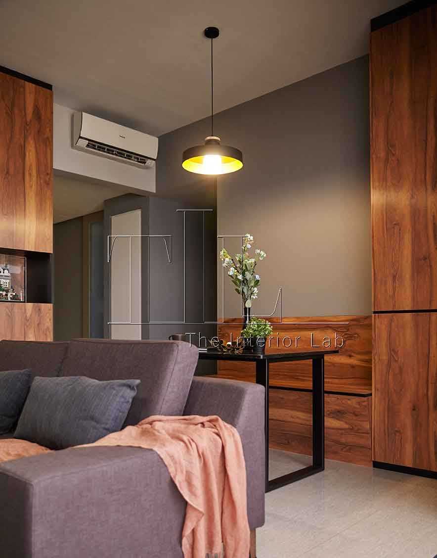 Contemporary Dining Room with Ceiling Light and Dining Table
