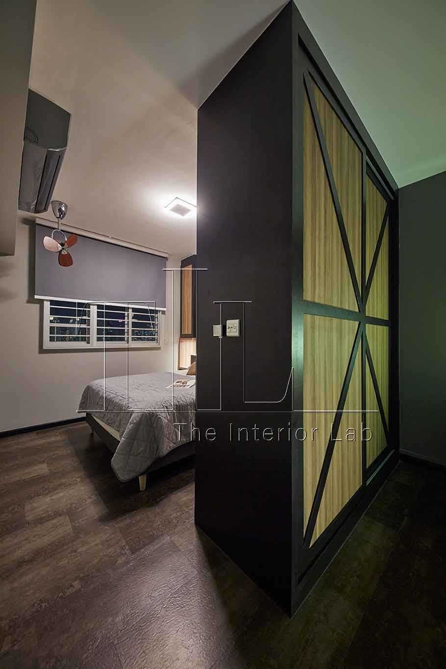 Industrial Bedroom with Wardrobe and Sliding Wardrobe