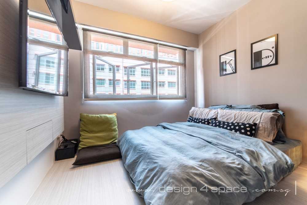 Industrial Bedroom with Drop Ceiling and Queen Bed