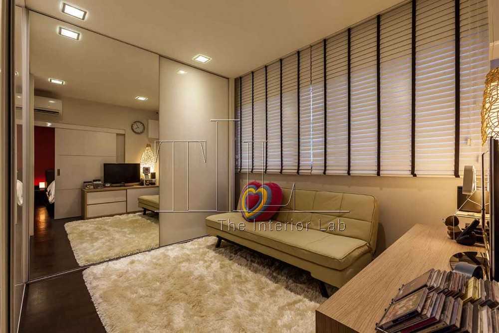 Modern Home Theatre with TV Console and Mirror