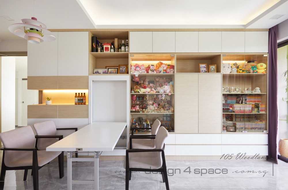 Modern Living Room with Dining Table and Dining Chairs