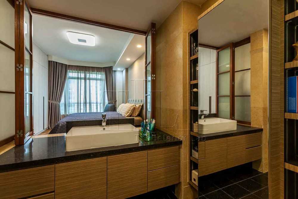 Eclectic Bathroom with Countertop and Mirror