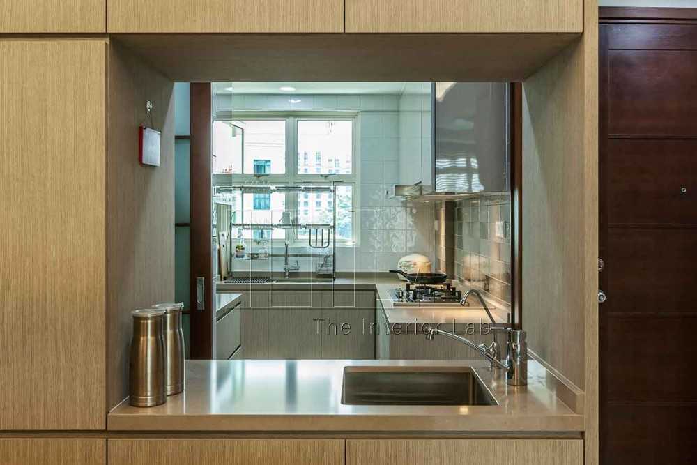 Eclectic Kitchen with Feature Wall and Kitchen Window