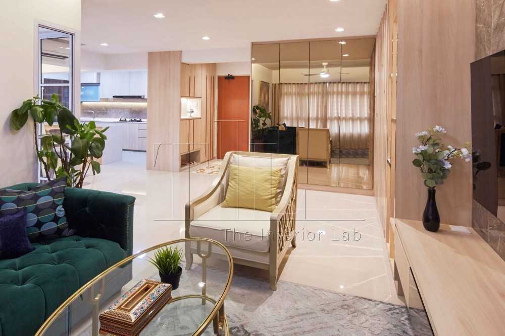 Modern Living Room with Mirror and Sofa