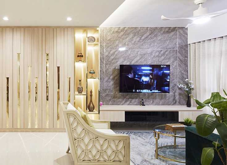 Modern Living Room with Feature Wall and Console Table