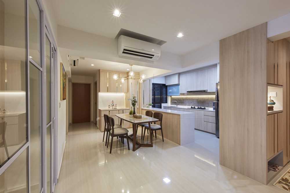 Modern Dining Room with Kitchen Island and Open Kitchen