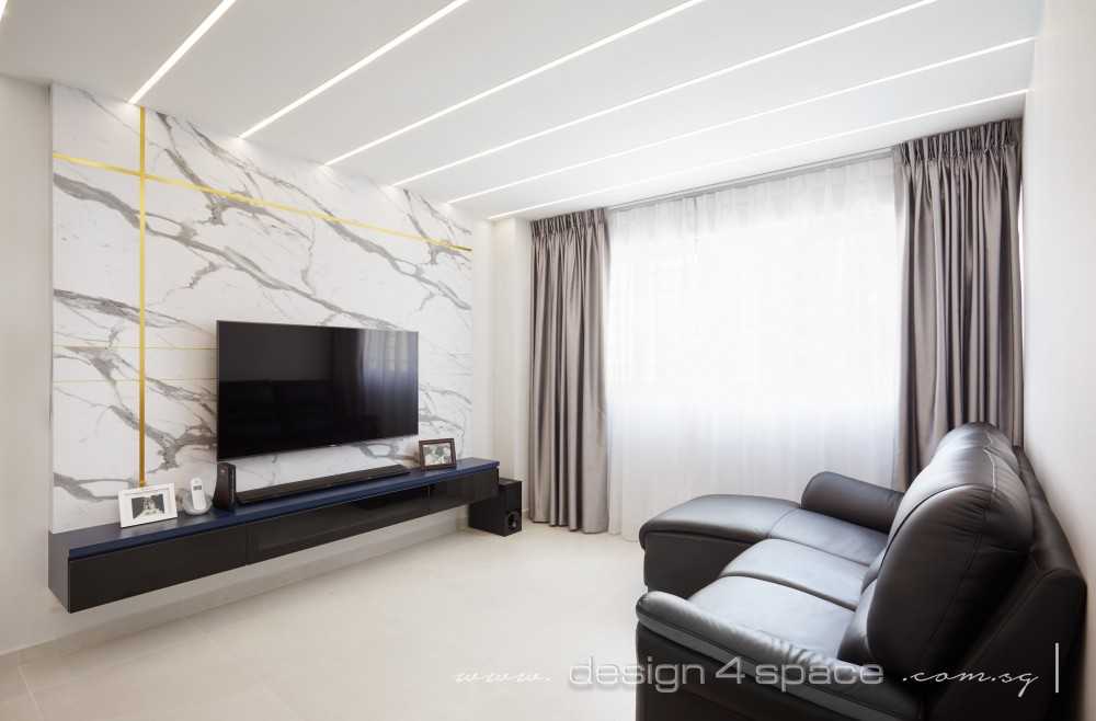 Contemporary Living Room with TV Console and Sofa