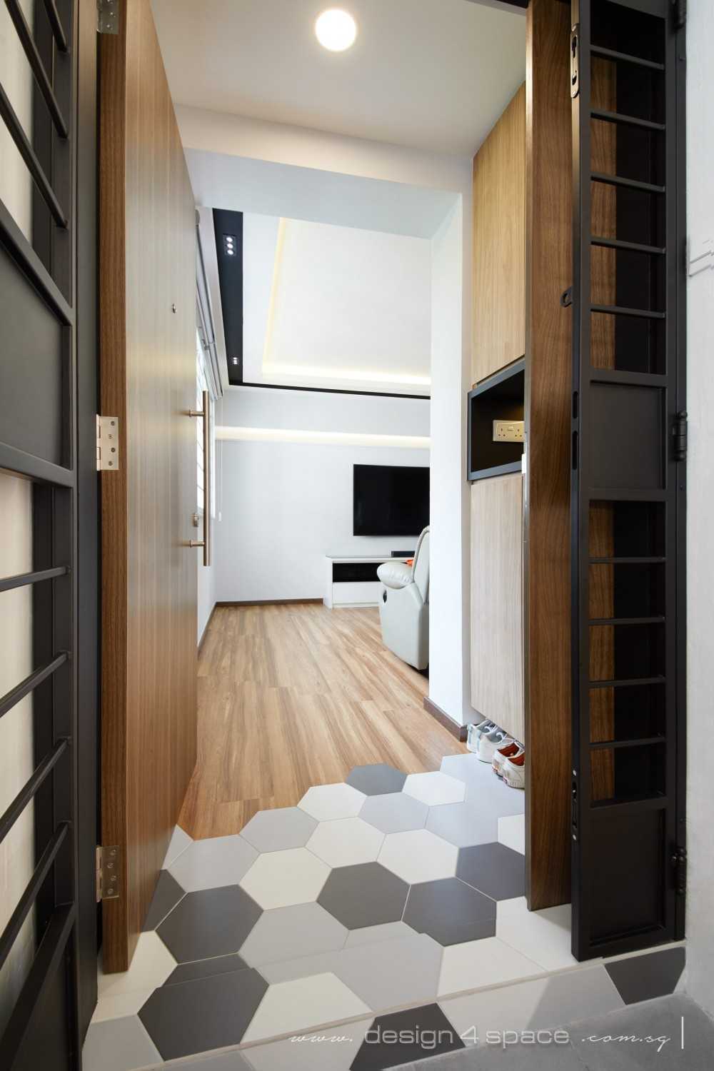 Contemporary Entryway with Mirror and Seating Bench