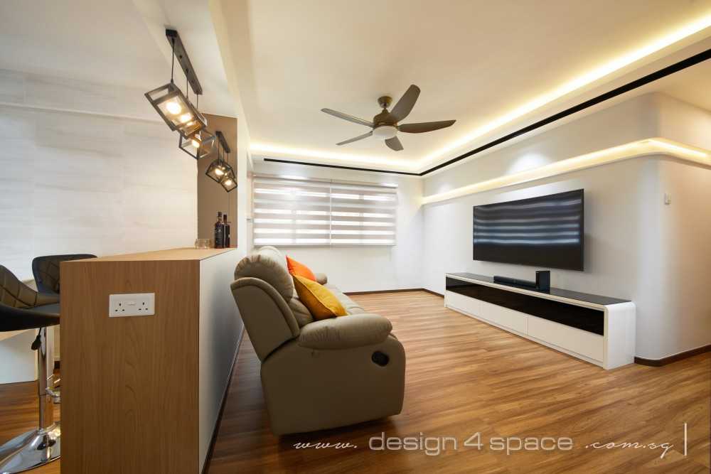 Contemporary Living Room with TV Console and Sofa