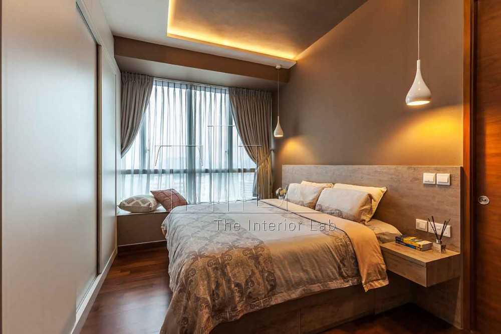 Vintage Bedroom with Feature Wall and Drop Light