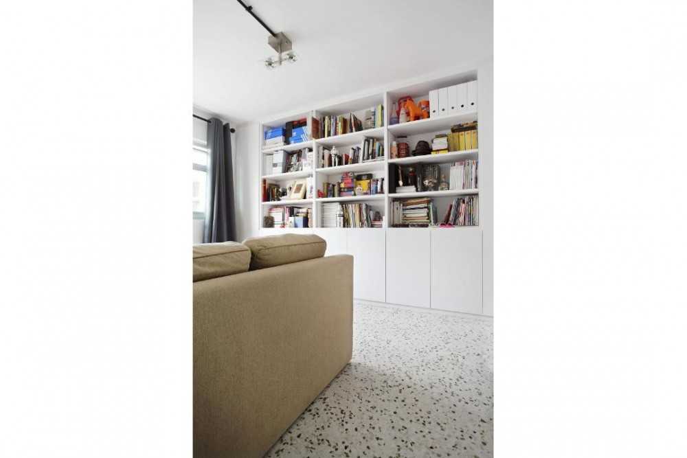 Eclectic Living Room with Bookshelf and Bookcases
