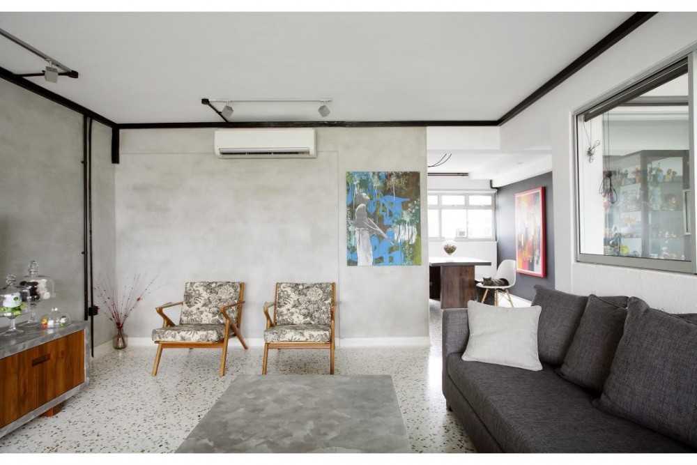 Eclectic Living Room with Sofa and Armchairs